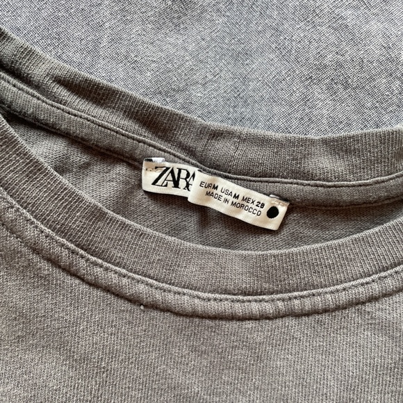 Basic gray t-shirt top from ZARA (short sleeve) - Picture 2 of 3